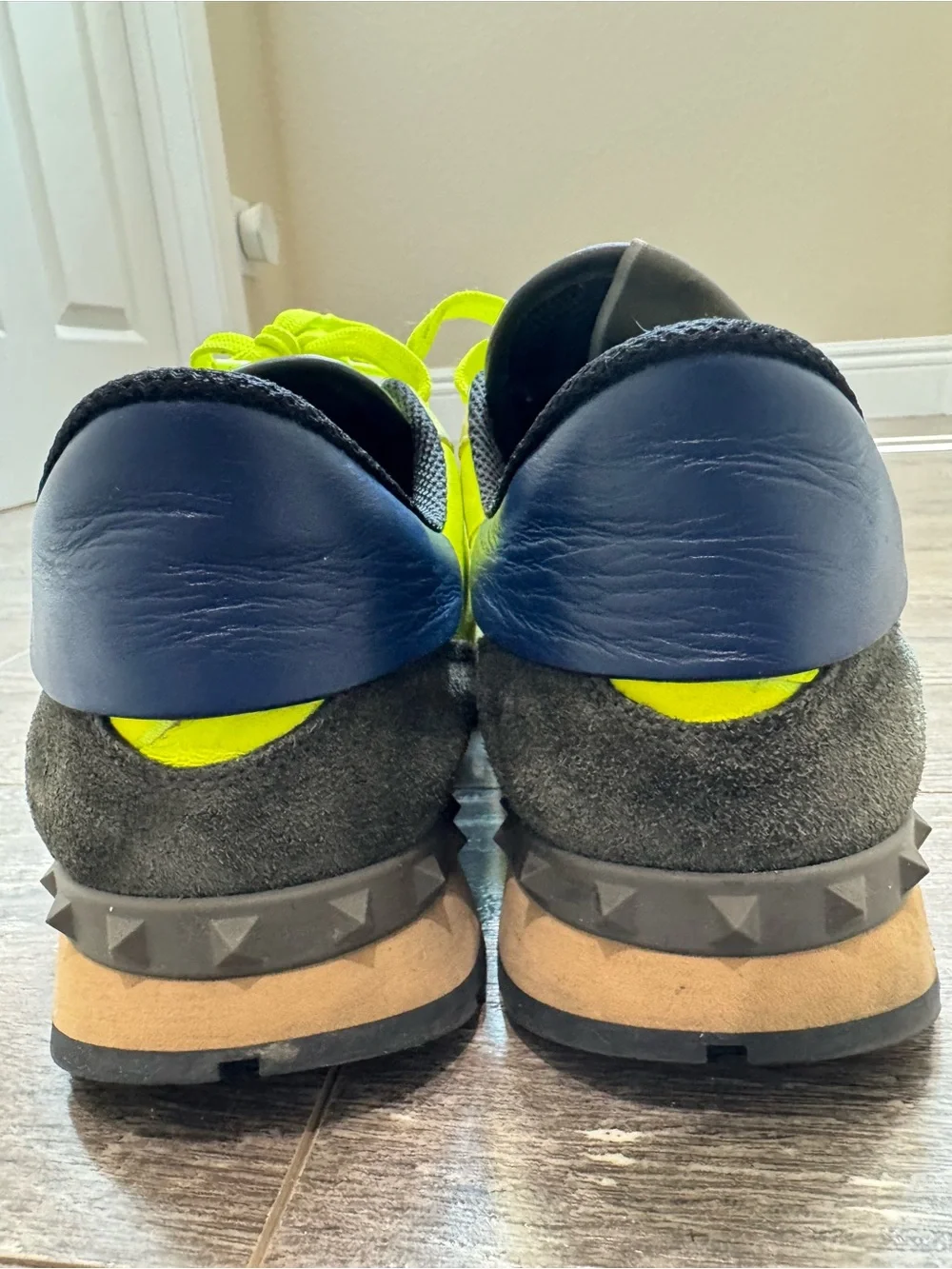 Valentino Garavani Rockrunner Neon Yellow Camo Sneakers Men EU 44 Neon Italy